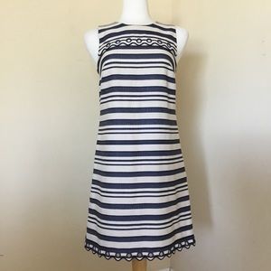 J. Crew Dress Blue White Striped Size 2